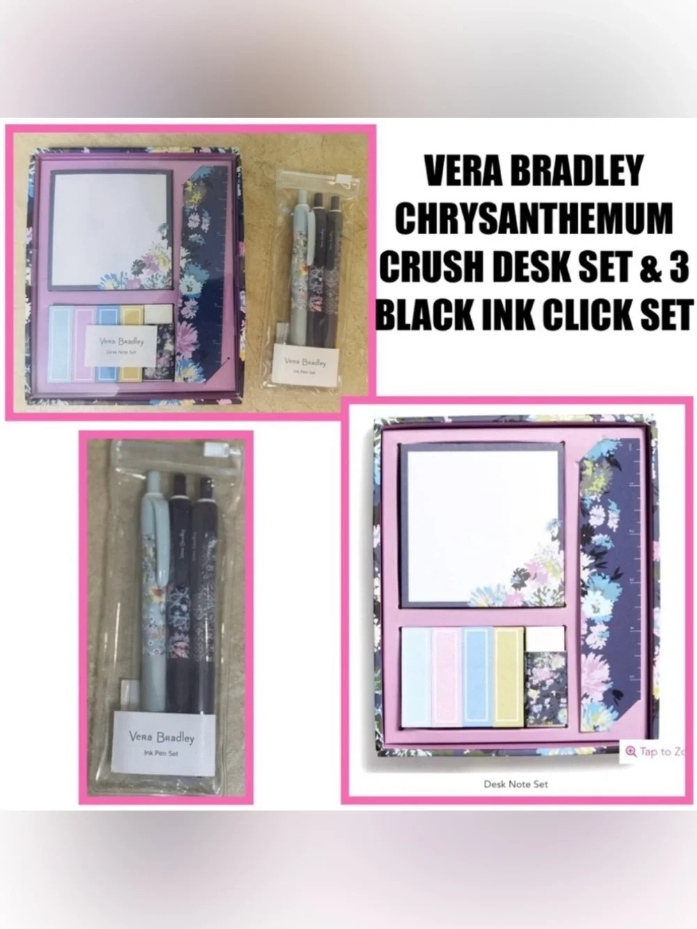 Vera Bradley Desk Set and Pen Set